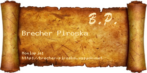 Brecher Piroska névjegykártya
